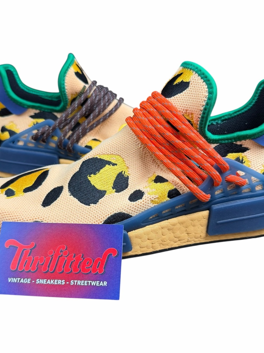 Adidas NMD Hu Pharrell Human Race Animal Print Pulse Amber Size 8.5 HP3221 Shoes